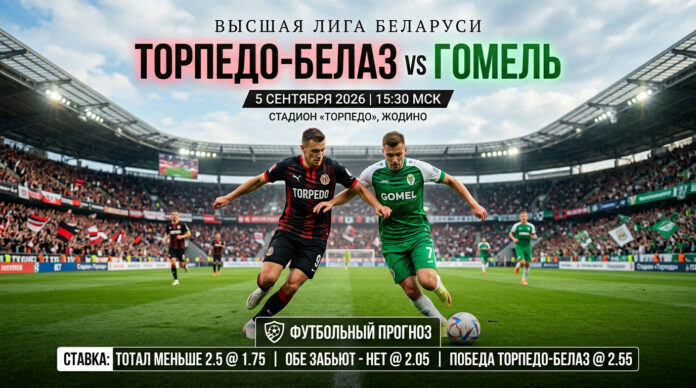 Торпедо-БелАЗ – Гомель: прогноз и ставка на матч Высшей лиги 5 сентября 2026
