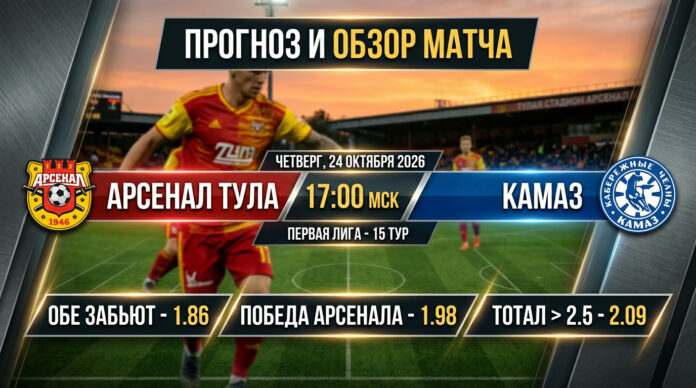 Арсенал — КАМАЗ: прогноз и ставка на матч Первой лиги 24.10.2026