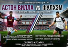 Астон Вилла — Фулхэм: прогноз и ставка на матч АПЛ 31.10.2026