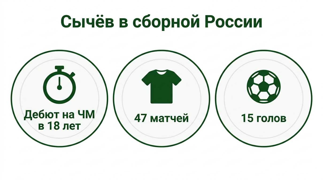 Дмитрий Сычёв в сборной России: дебют на ЧМ-2002 в 18 лет, 47 матчей и 15 голов