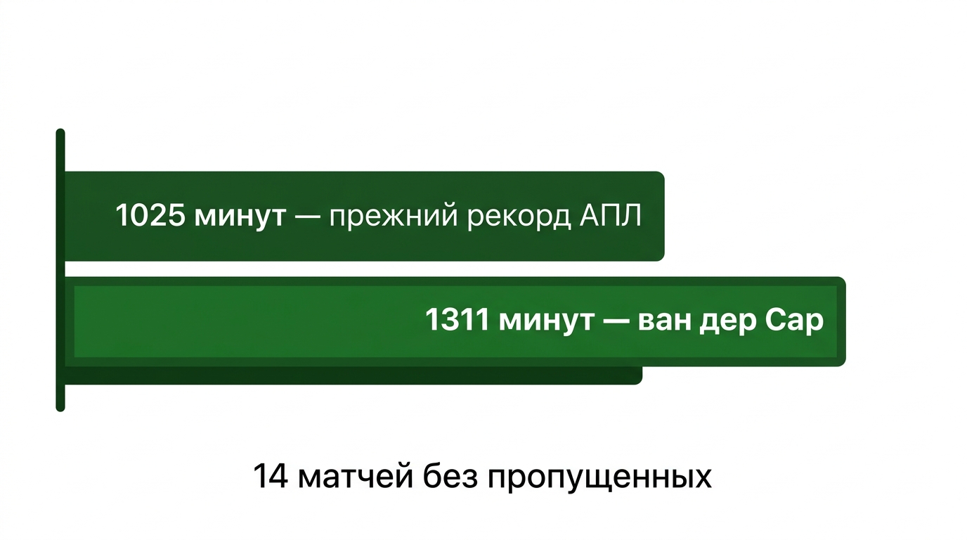 Рекорд Эдвина ван дер Сара: 1311 минут без пропущенных голов в АПЛ