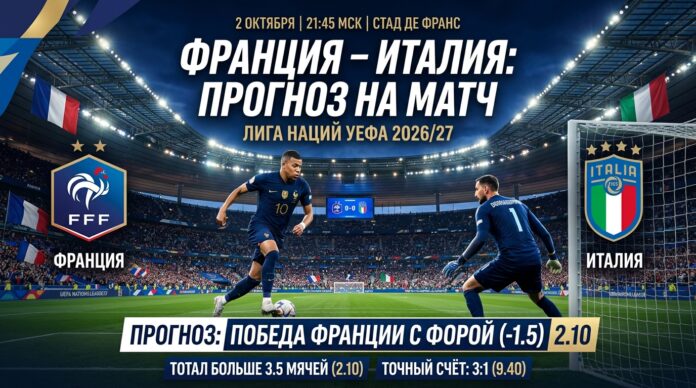 Франция – Италия: прогноз и ставка на матч Лиги наций 2 октября 2026