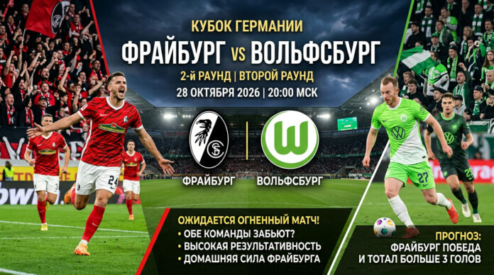 Фрайбург — Вольфсбург: прогноз на матч Кубка Германии 28.10.2026