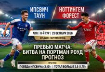 Ипсвич — Ноттингем Форест: прогноз на матч АПЛ 23 октября 2026 Ипсвич — Ноттингем Форест: прогноз на матч АПЛ 23.10.2026