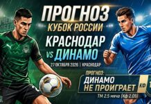 Краснодар — Динамо: прогноз и ставка на матч Кубка России