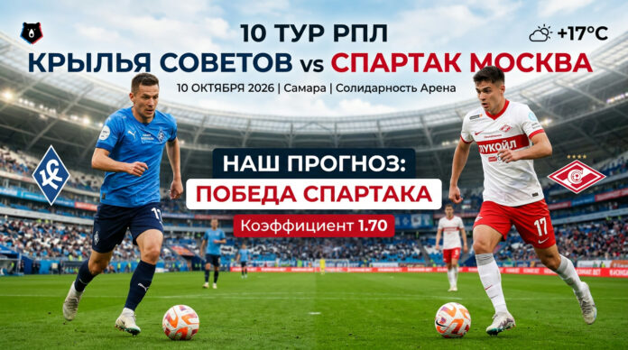 Крылья Советов – Спартак: прогноз и ставка на матч РПЛ 10.10.2026