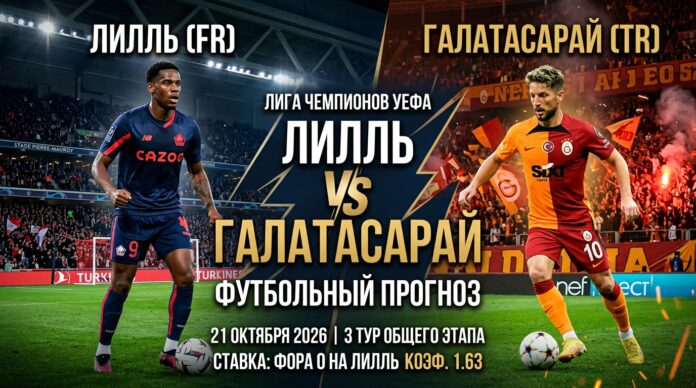 Лилль — Галатасарай: прогноз на матч Лиги чемпионов 21.10.2026