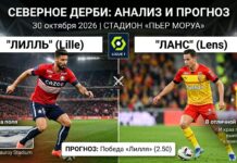 Лилль — Ланс: прогноз и ставка на матч Лиги 1 30 октября 2026