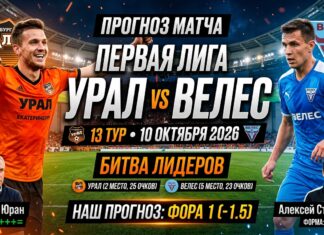 Урал – Велес: прогноз и ставка на матч Первой лиги 10 октября 2026