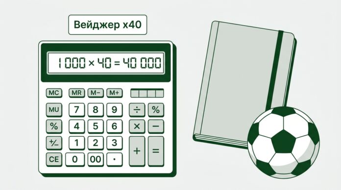 Вейджер x40: бонус 1 000 ₽ требует ставок на 40 000 ₽