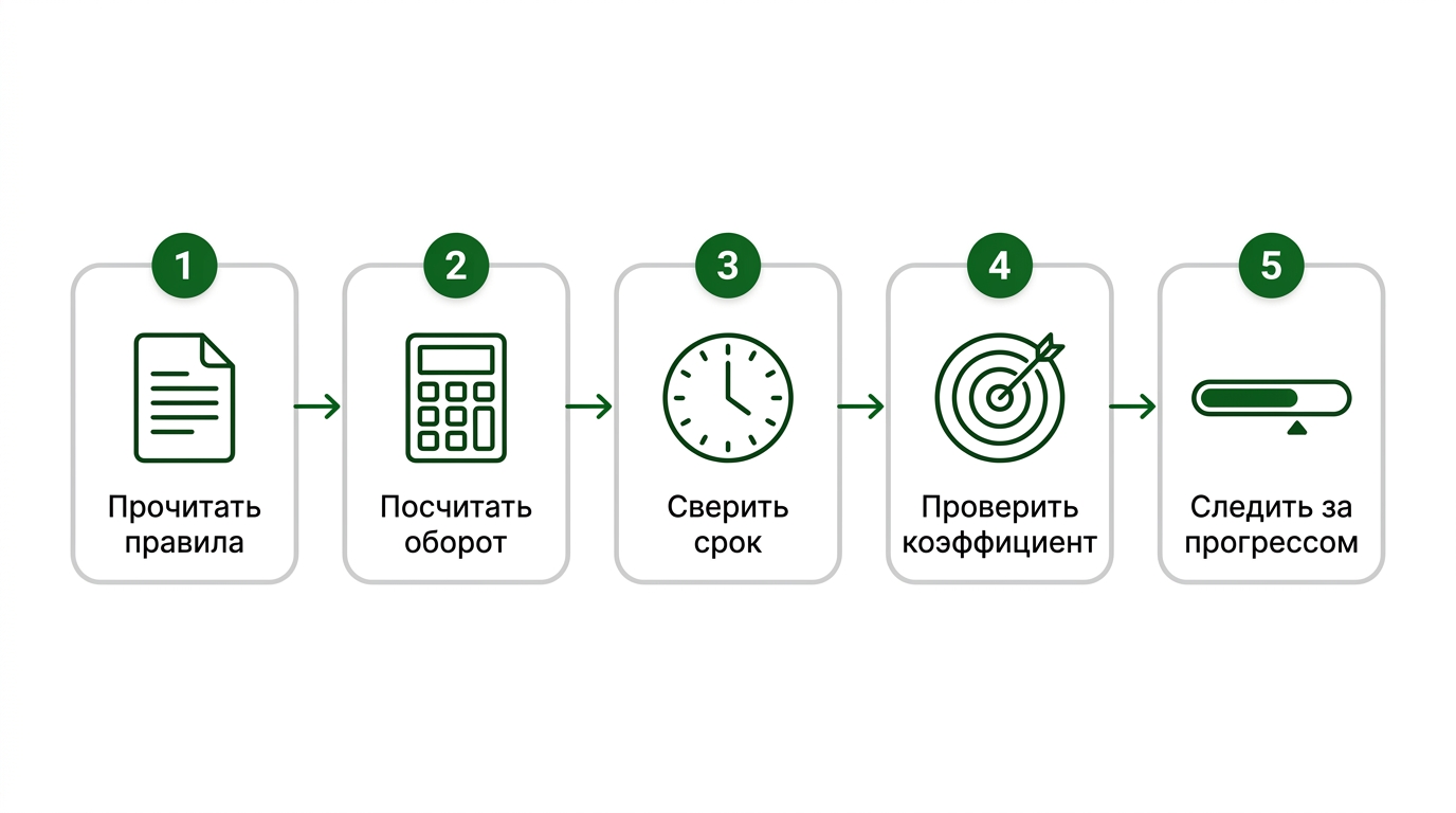 Как отыграть вейджер: пять шагов от правил акции до прогресса в кабинете